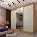 Ver imagem 1 de Guarda Roupa com Espelho 3 Portas 240cm Somalia Espresso Móveis