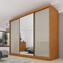 Ver imagem 7 de Guarda Roupa com Espelho 3 Portas 240cm Somalia Yescasa Bege/Cinamomo/Off White