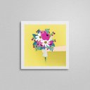 Ver imagem 2 de Quadro Quadrado Bouquet De Flores 20x20cm:Madeira branca