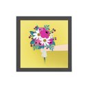 Ver imagem 1 de Quadro Quadrado Bouquet De Flores 20x20cm:Madeira branca