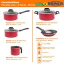 Ver imagem 6 de Conjunto de Panelas Antiaderente Brinox Anis Vermelho Borgonha 5 peças