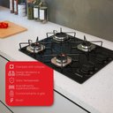 Ver imagem 4 de Fogão Cooktop Fogatti Ori 4 Bocas Vidro Preto Bivolt