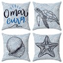 Ver imagem 1 de Kit Capas Almofadas Decorativas Fundo do Mar 45x45 ID Decor