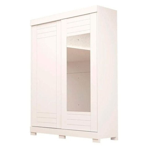 Guarda Roupa Solteiro Ayla 2 Portas 2 Gavetas com Espelho 100 Mdf Acp Móveis