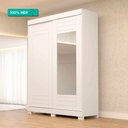 Ver imagem 2 de Guarda Roupa Solteiro Ayla 2 Portas 2 Gavetas com Espelho 100 Mdf Acp Móveis