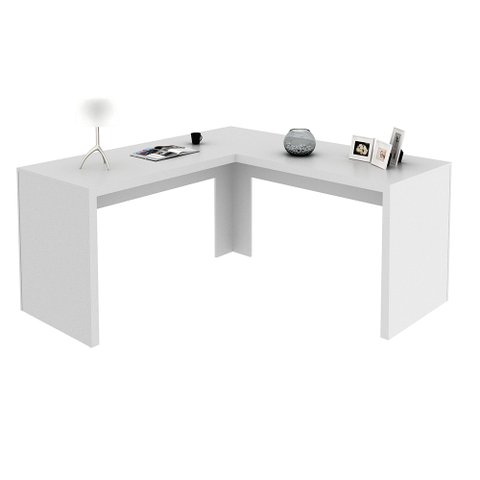 Mesa Angular para Escritório Home Office ME4116 MDP Branco - Gran Belo