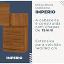 Ver imagem 4 de Cabeceira Extensiva Casal Queen Império Benetil Móveis Cinamomo