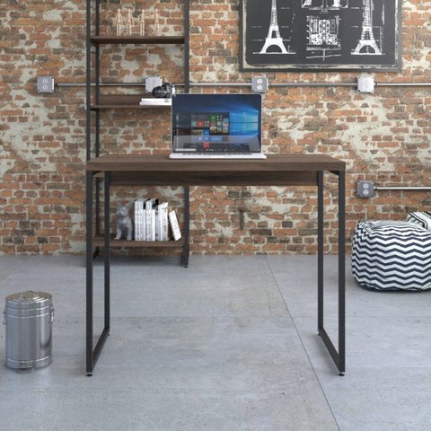 Mesa de Escritório Studio 90 cm Yescasa Marrom/Nogal/Preto
