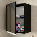 Ver imagem 2 de Armário Aéreo Multiuso Lux 40cm 100%mdf 01 Porta Preto - Desk Design