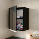 Ver imagem 7 de Armário Aéreo Multiuso Lux 40cm 100%mdf 01 Porta Preto - Desk Design