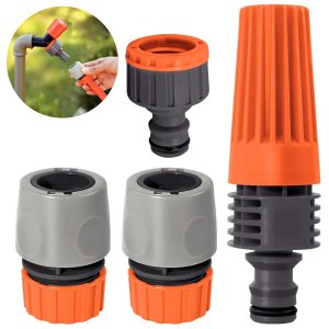 Esguicho Para Engate Rápido Com Jato Regulável + Engate Rápido 1/2" + Bico Torneira Engate Rápido