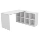 Ver imagem 1 de Mesa Escrivaninha Escritorio em L 8 Nichos 140x130 cm Branco Artany