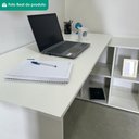 Ver imagem 6 de Mesa Escrivaninha Escritorio em L 8 Nichos 140x130 cm Branco Artany