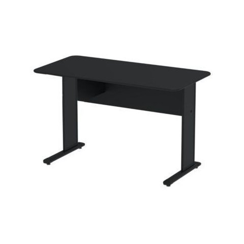 Mesa Escritório 1,50x0,60m 15mm - s/Gavetas - Preto / Preto - Job - 23333
