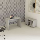 Ver imagem 7 de Mesa Escrivaninha Retangular X com Passa Cabos e Pés Painel para Escritório 100cm Corporate Cinza