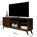Ver imagem 3 de Rack Ripado Retrô para TV até 55 Polegadas 136cm Pés em Madeira Maciça Malbec Wood