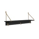 Ver imagem 6 de Conjunto com Sapateira com Banco e Prateleira Orgânico com Pé Metal 100% BP Luna Preto/Nero