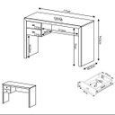 Ver imagem 5 de Mesa para Escritório Escrivaninha 2 Gavetas Amêndoa