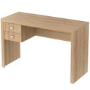 Ver imagem 6 de Mesa para Escritório Escrivaninha 2 Gavetas Amêndoa