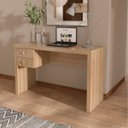 Ver imagem 7 de Mesa para Escritório Escrivaninha 2 Gavetas Amêndoa