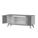 Ver imagem 4 de Rack Ripado Retrô para TV até 60 Polegadas MDF 160cm Pés em Madeira Maciça Malibu Wood Bege