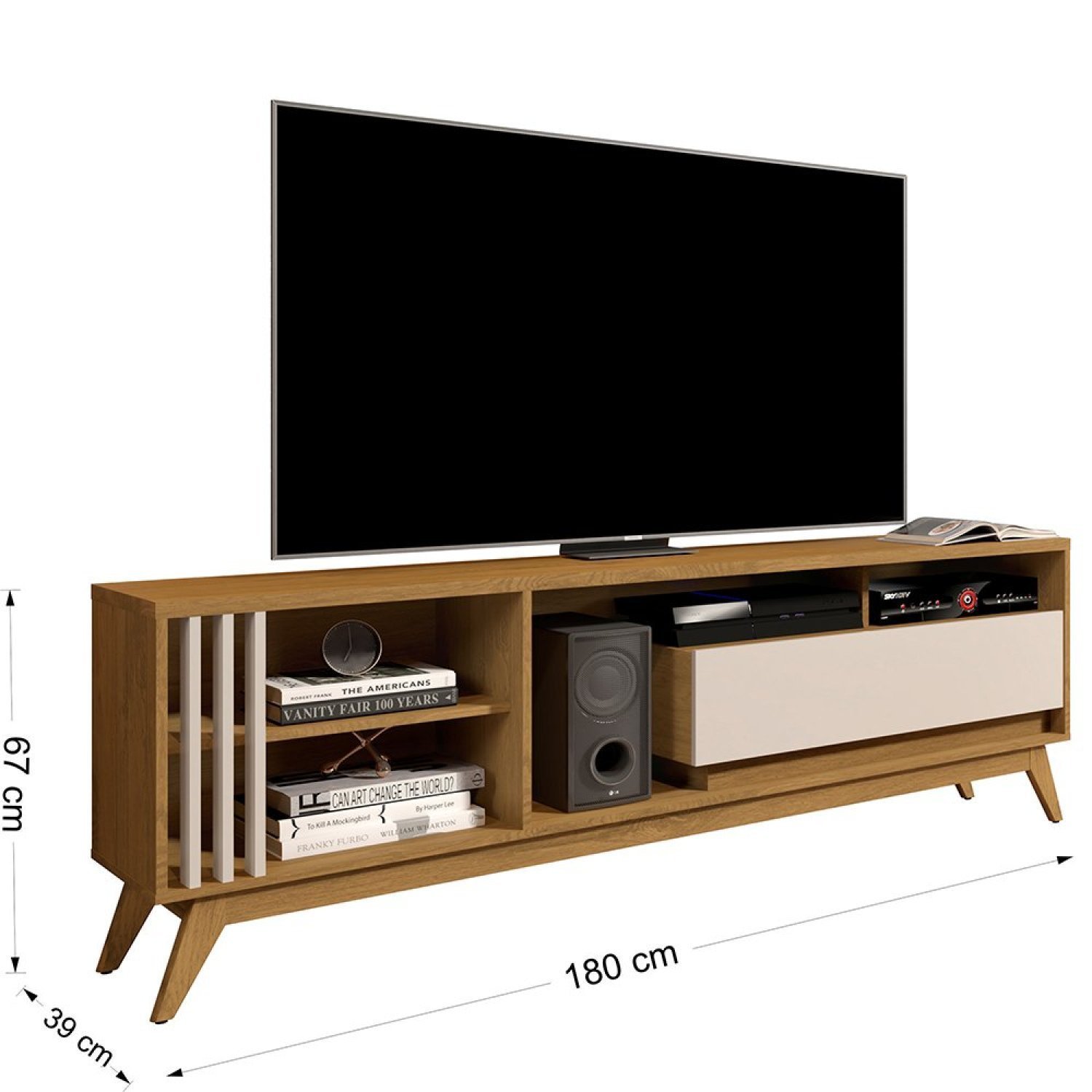 Rack Para TV até 70 Polegadas 1 Porta Veneto Wood Giga Móveis - 3