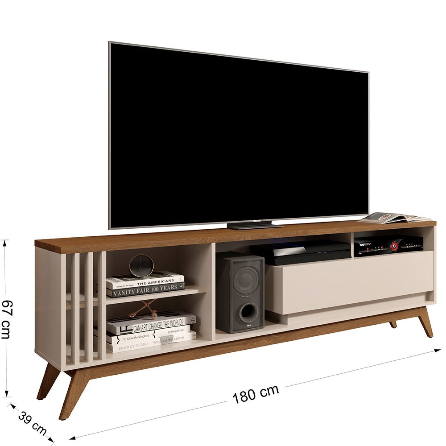 Rack Para TV até 70 Polegadas 1 Porta Veneto Wood Giga Móveis - 3