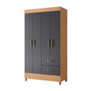 Ver imagem 1 de Guarda Roupa Mobi 4 Portas 2 Gavetas Freijo/titanium