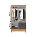 Ver imagem 3 de Guarda Roupa Mobi 4 Portas 2 Gavetas Freijo/titanium