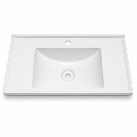 Cuba Lavatório Retangular para Banheiro 60cm Moderno Lavabo Branco