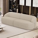 Ver imagem 2 de Sofá 3 Lugares Curvo Orgânico para Sala Living 220cm Barolo L06 Linho Bege Escuro - Lyam Decor