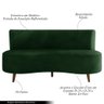 Sofá Living 2 Lugares 135cm Aang Pés Palito Veludo Verde G33 - Gran Belo - 4