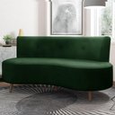 Ver imagem 1 de Sofá Living 2 Lugares 135cm Aang Pés Palito Veludo Verde G33 - Gran Belo