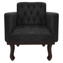 Ver imagem 6 de Kit Diva Recamier Diana 160cm Lado Direito e 02 Poltronas Classic Suede Preto - ADJ Decor