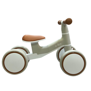 Bicicleta de Equilibrio Andador sem Pedal Infantil 4 Rodas:off White/ Cinza