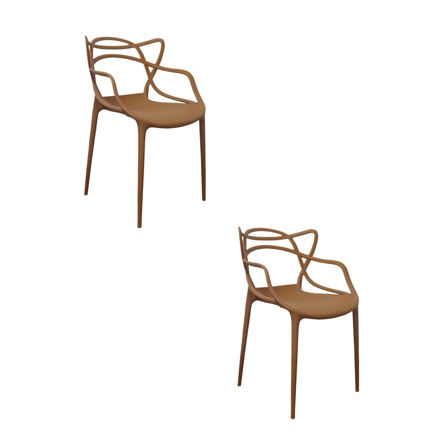 Kit 2 Cadeiras Polipropileno Alegra Espresso Móveis - 1