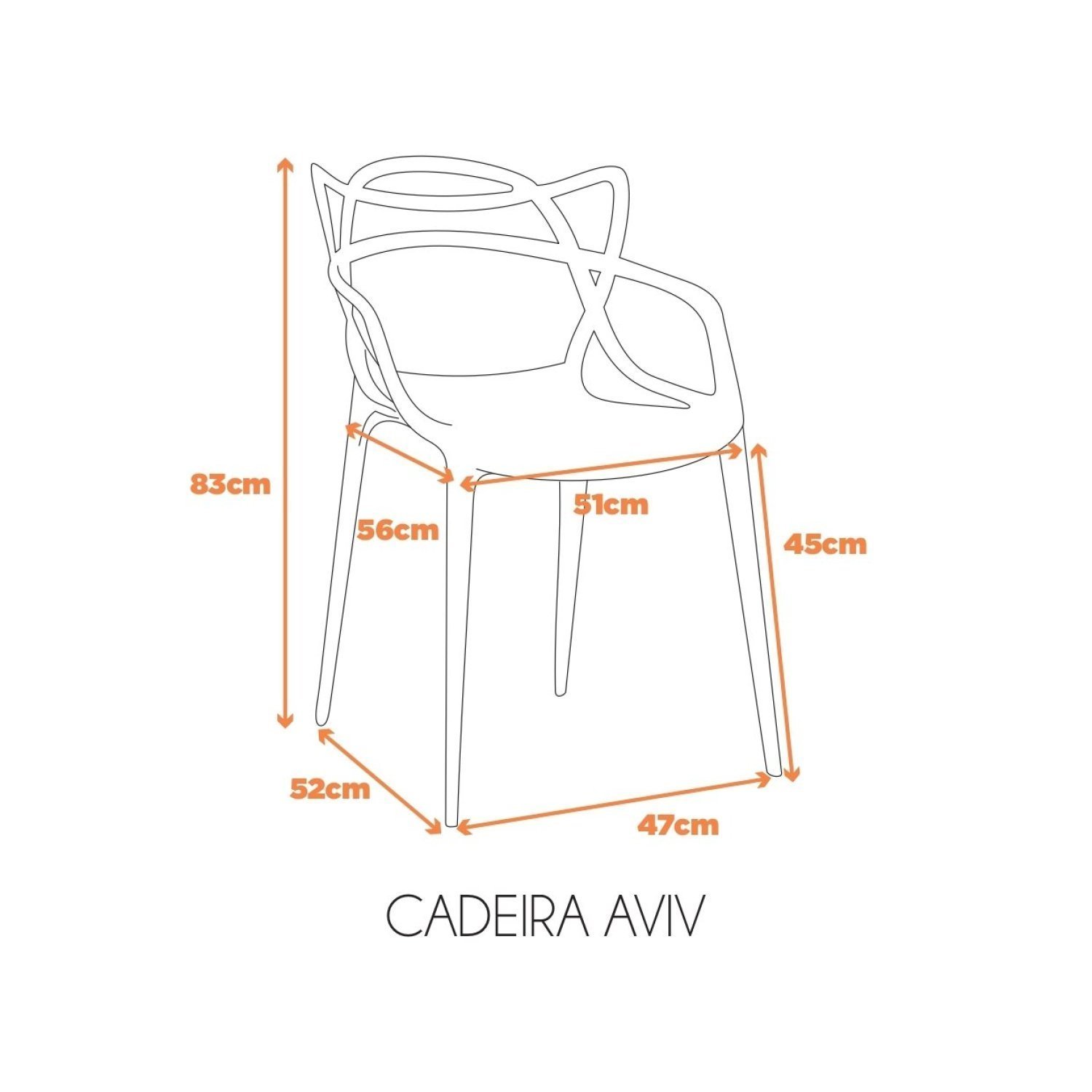 Kit 2 Cadeiras Polipropileno Alegra Espresso Móveis - 6