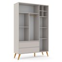 Ver imagem 3 de Guarda Roupa Infantil 3 Portas e 2 Gavetas Retrô Clean Cinza/eco Wood - Matic Móveis