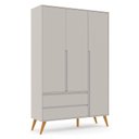 Ver imagem 1 de Guarda Roupa Infantil 3 Portas e 2 Gavetas Retrô Clean Cinza/eco Wood - Matic Móveis
