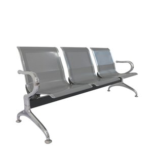 Cadeira Para Escritório Longarina 3 Lugares Aço Inox Dubai