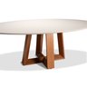 Mesa de Jantar Tóquio Oval 08 Lugares, 220cm X 110cm Base Amêndoa Tampo Off White - 3