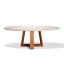 Ver imagem 2 de Mesa de Jantar Tóquio Oval 08 Lugares, 220cm X 110cm Base Amêndoa Tampo Off White