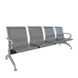 Cadeira Para Escritório Longarina 4 Lugares Aço Inox Dubai Fratini - 1