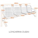 Ver imagem 4 de Cadeira Longarina 4 Lugares para Escritório Inox Cinza Dubai
