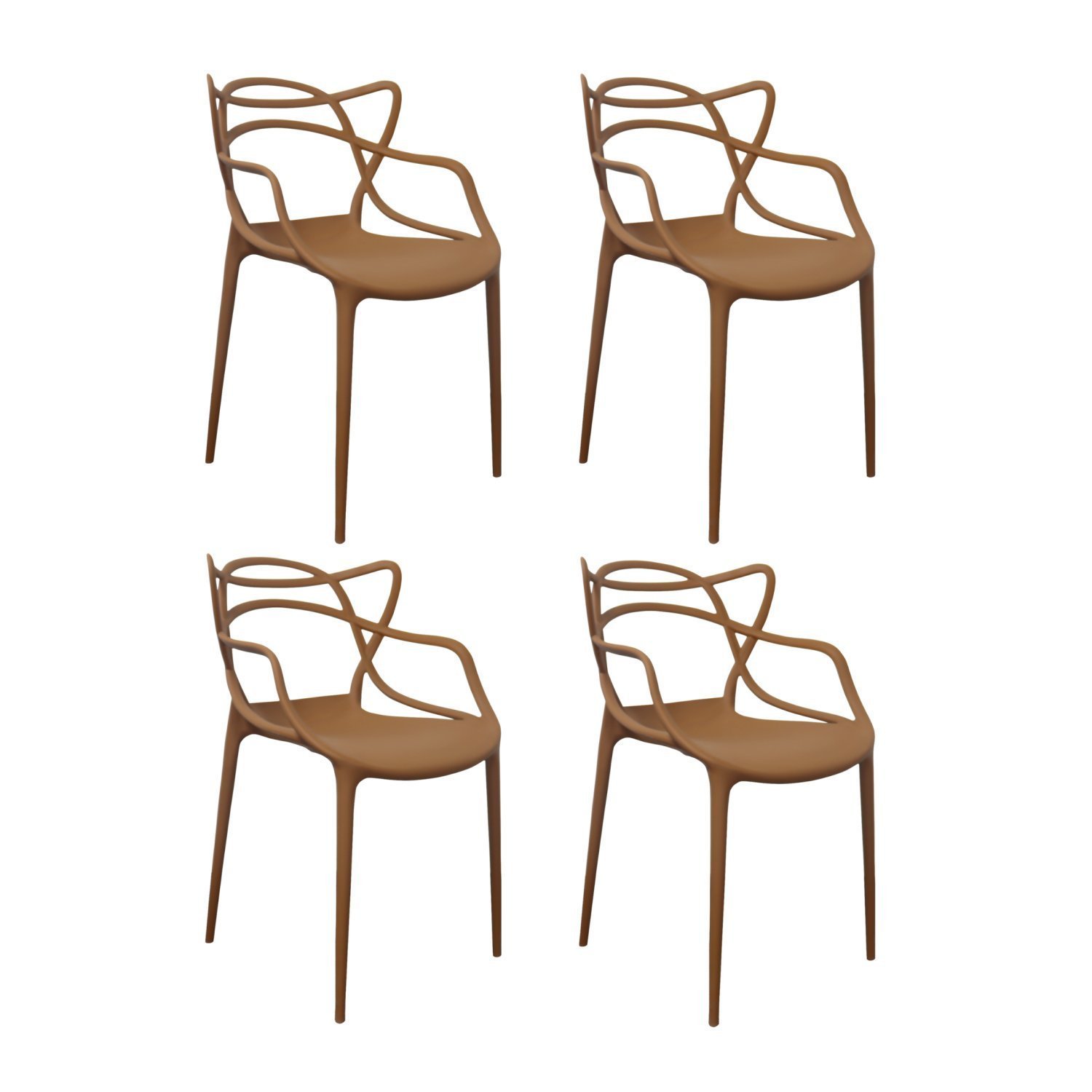 Kit 4 Cadeiras Polipropileno Alegra Espresso Móveis - 1