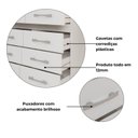Ver mais imagens de Guarda-Roupa 4 Portas 2 Gavetas com Cômoda 8 Gavetas Branco