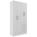 Ver imagem 4 de Guarda-Roupa 4 Portas 2 Gavetas com Cômoda 8 Gavetas Branco