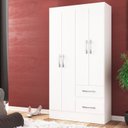 Ver imagem 3 de Guarda-Roupa 4 Portas 2 Gavetas com Cômoda 8 Gavetas Branco