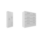 Ver imagem 2 de Guarda-Roupa 4 Portas 2 Gavetas com Cômoda 8 Gavetas Branco