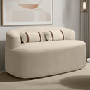 Ver imagem 2 de Banco Orgânico 2 Lugares Sofá Roma Sala Almofadas 140cm Bouclé:bege